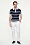 Half Zipper Striped Men's T-Shirt - 3