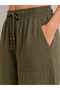 Cotton Muslin Fabric Summer Sweat-Repellent Cotton High Waist Wide Leg Palazzo Women's Trousers