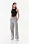 Gabardine Palazzo Trousers with Elastic Waist Pockets - 3