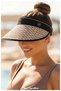 Women's Straw Visor Hat - Adjustable Sports and Beach Visor with Black Stripe (57-58 cm) (100% Paper) - 5