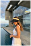 New, Plain, Linen, Women's Visor Hat with Belt Buckle, (Size, 57-58 cm) - 2