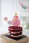 5-Piece Toothpick Cake Decoration with Multi-Colored Princess and Flower Figures - 3