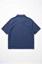 Men's Embroidery Detailed Short Sleeve Oversize Shirt Navy Blue - 6