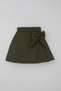 Girl's Skirt with Bow Accessory and Elastic Waist, Ages 6-12, Dark Khaki Green - 3