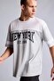Quick-Drying Oversized Short-Sleeved Printed Light Gray T-Shirt H2908Ax26Sm - 5