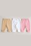 3-Piece Baby Girl Leggings Set 100% Cotton Organic Combed Cotton Newborn Kids Bottoms - Multi-Colored