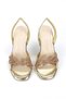 Norin Flexible Soft Non-Slip Sole (8 cm) Gold Metallic Stone Leaf Detailed Women's Heeled Shoes - 3