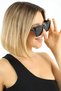 Women's uv400 black oversize sunglasses with gold detail wp25-08 c2 - 4