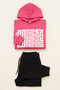 Girl's Tracksuit Set with Hood and Pockets - 5