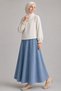 Blue Muslin Blouse & 2-Strand Maxi Skirt Set