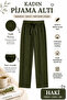 Khaki Ribbed Knit Pajama Bottoms Corded Fabric