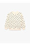 Cotton Long Sleeve Crew Neck Printed Ribbon Bow Sweatshirt - 5