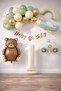 Retro 1St Birthday Set; Airplane, Car, Rainbow, Teddy Bear and 20 Latex Balloons Set
