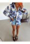 Floral Patterned Shirt - Navy Blue - 5