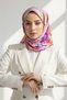 100% Twill Silk Floral Patterned Purple Colored 90X90 Scarf Sewing Shape: Hand Sewing - 3