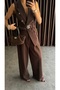 Women's Belted Vest Suit Brown - 9