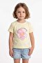 Flower Printed Crew Neck Girl's T-Shirt - 2