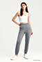Grey Melange High Waist Jogger Comfortable Form Cuffed Women's Tracksuit Bottom - 94561 - 3