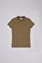 Women's Khaki Polo Collar Basic T-Shirt 50323461-Vr027 - 7