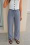 High Waist Elastic Linen Trousers - 2