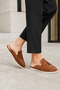 Genuine Leather Tan Suede Daily Women's Slippers - 5