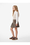 Viscose Blended Belted Plaid Pleated Skirt - 2