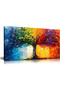 Large Modern Abstract Blue & Black Wall Art Poster, Wrap Framed 60x120 cm