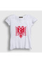 Women's White Albania Turkey Albanian Flag T-Shirt 495071Tt