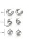 Women's Vintage 3-Piece Silver Color Earring Set - 6