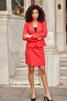 Women's Light Lycra Fabric High Waist Wrap Double Breasted Lightweight Mini Pencil Skirt-Red