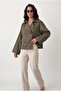 Basic Buttoned Double-Breasted Collar Khaki Trench Coat - 5