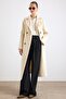 Double-Breasted Waist-Tied Mid-Length Coat Ekru 3754-Y - 5