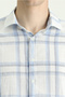 Long Sleeve Slim Fit Slim Fit Plaid Cotton Linen Blended Shirt - 4