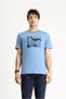 Printed Slim Fit Crew Neck Cotton T-Shirt - 5