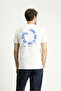 Crew Neck Slim Fit Slim Fit Printed Cotton T-Shirt - 4