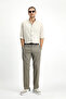 Slim Fit Slim Fit Elastic Waist Lycra Canvas / Chino Trousers - 3