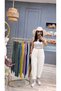 Women's Muslin Pleated Trousers, Comfortable Fit, Elastic Waist, Lace-Up, Pocketed, Casual Trousers