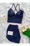Women's 3-Piece Satin Nightgown Shorts Dowry Set - 3
