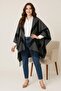 Women's winter double-sided poncho shoulder 140x140