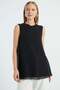Crew Neck Front Chiffon Sleeveless Tunic - 5