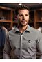 Men's Long Sleeve Striped Cotton Regular Fit Premium Men's Shirt
