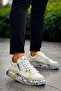 Kb-02 kuback lace-up crocodile white yellow men's daily shoes