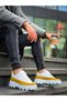 Kb-056 kuback white yellow detailed white high sole daily sports shoes