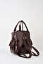 Women's Swan Bitter Coffee Multi-Pocket Zippered Cover Adjustable Strap Travel & Daily Backpack - 4