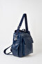 Women's Swan Navy Blue Multi-Pocket Zippered & Flap Adjustable Strap Travel & Daily Backpack - 4