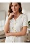 Summer Lycra Women's V-Neck Bow-Decorated Pajama Set - 5