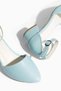 Liora Baby Blue Genuine Leather Women's Short Heeled Shoes 34-43 Size Ankle Strap Comfortable Stylish - 7