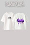 Purple Karma Design Back Printed Cotton White Oversize T-Shirt