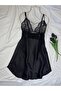 Silky Textured Satin Strap Dress Nightgown - 6