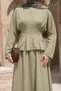 Tie-Waist Bat Sleeve Pistachio Green Suit - 2
